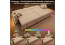 i@home Schlafsofa 4-Sitzer Chenille Beige mit LED & verstellbarer Rückenlehne Bild 4