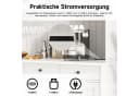 i@home Hochschrank Buffetschrank Weiß Schwarz mit Glastüren & USB-Anschluss Bild 3