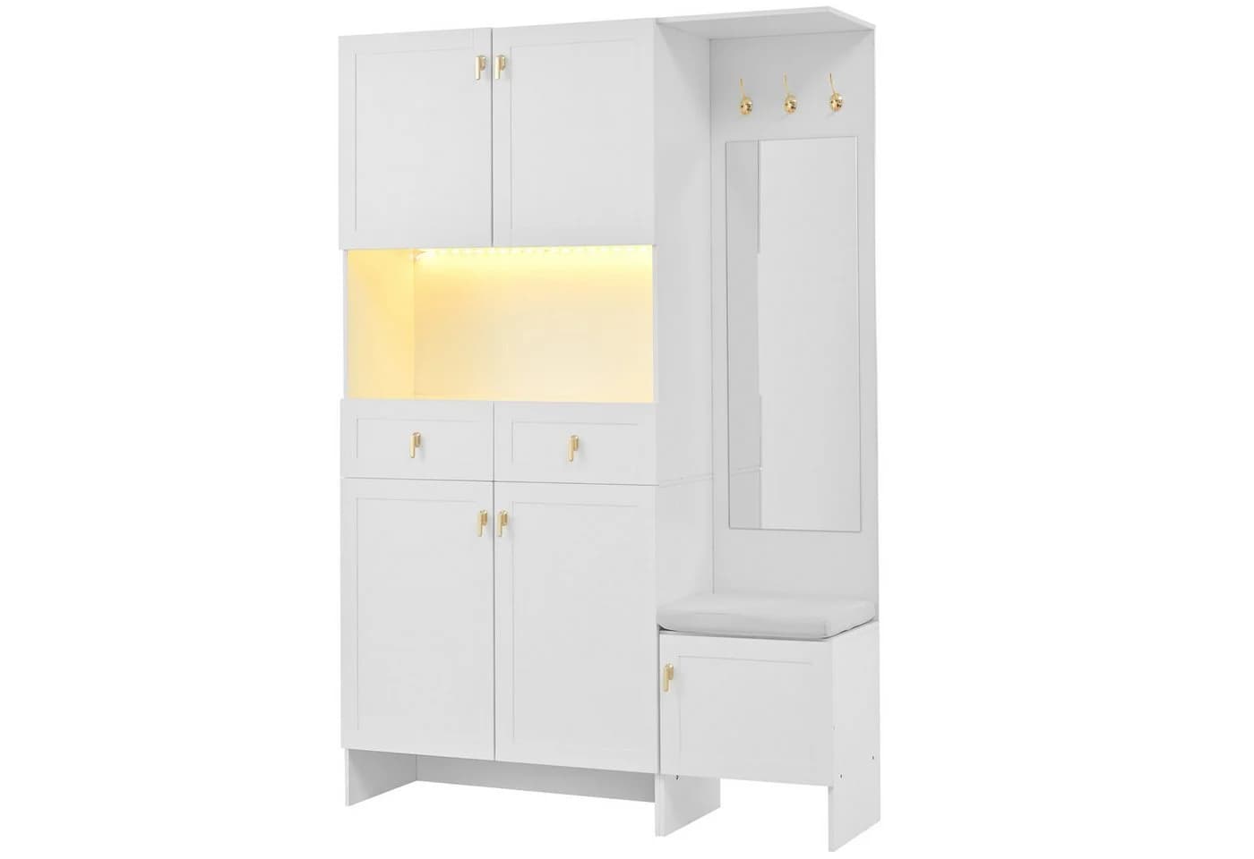 i@home Garderoben-Set mit Schuhbank und Schuhschrank weiß - Bild 5