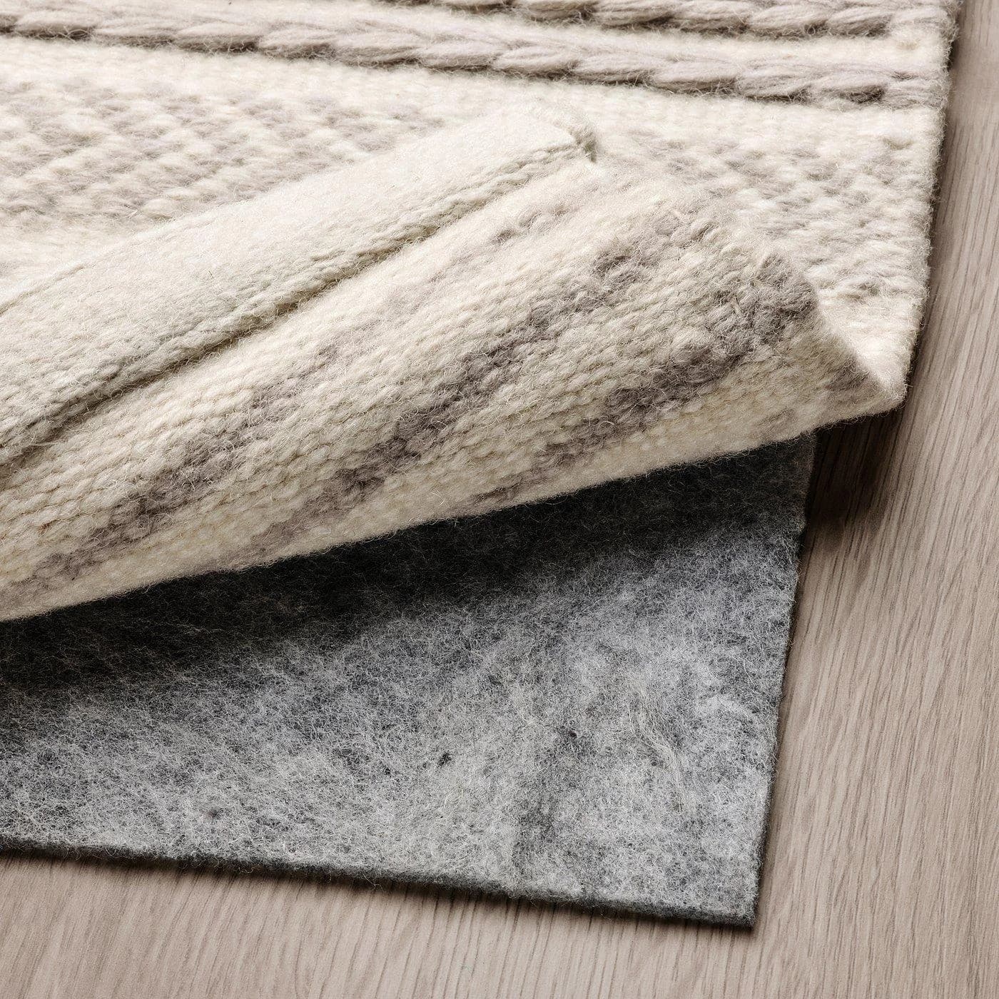 IKEA VÄGNÄT Teppich flach gewebt Beige Grau Handgefertigt
