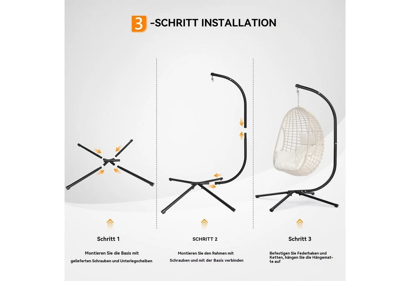 LALAHO Hängemattengestell Hängestuhlgestell bis 150kg - Bild 5