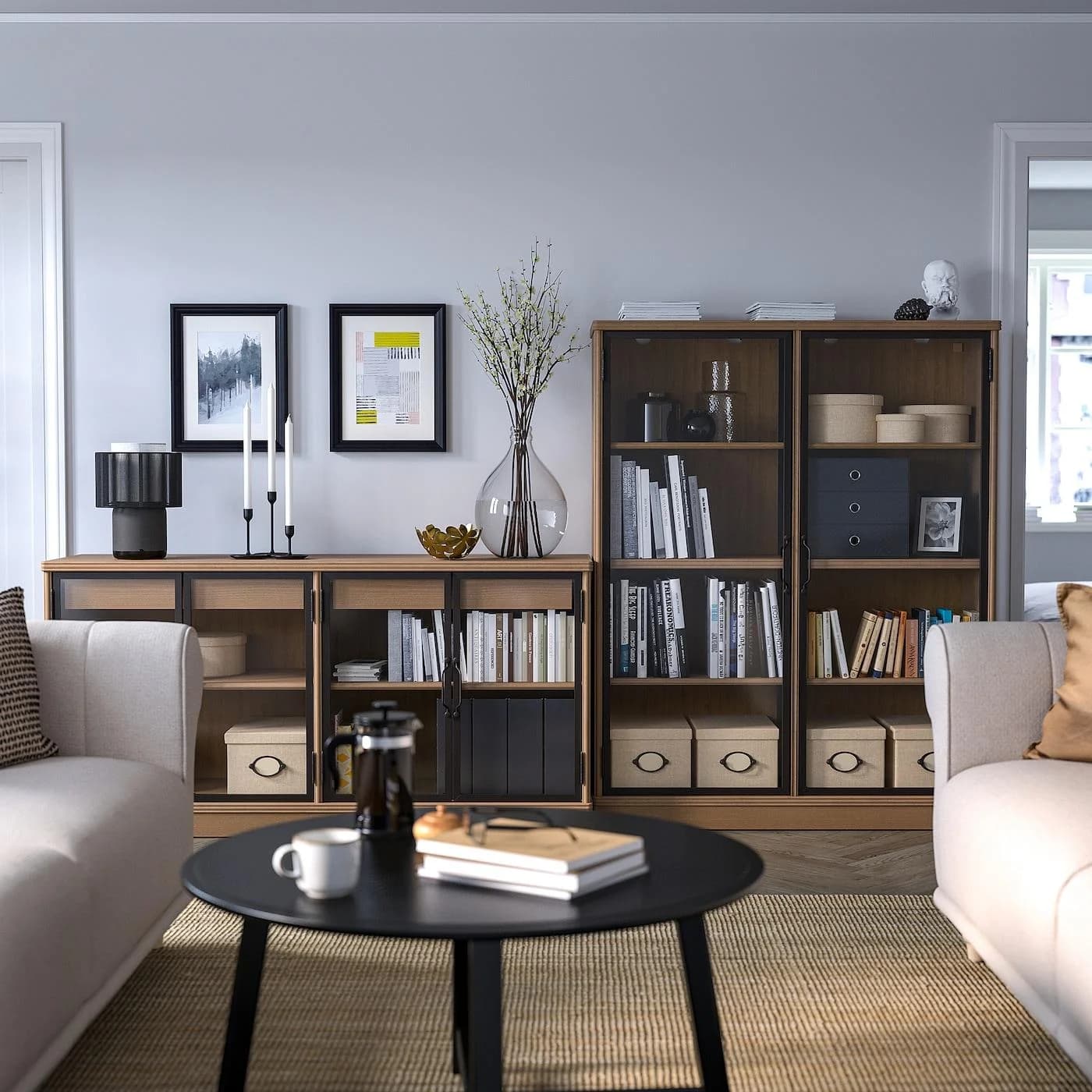 IKEA LANESUND Aufbewahrungskombi Graubraun