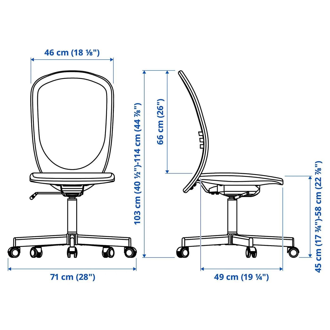 IKEA FLINTAN Drehstuhl Beige Ergonomisch Netzgewebe