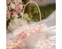 Florists Products Elegantes Streukörbchen Hochzeit Weiß Creme Rattanoptik Bild 1