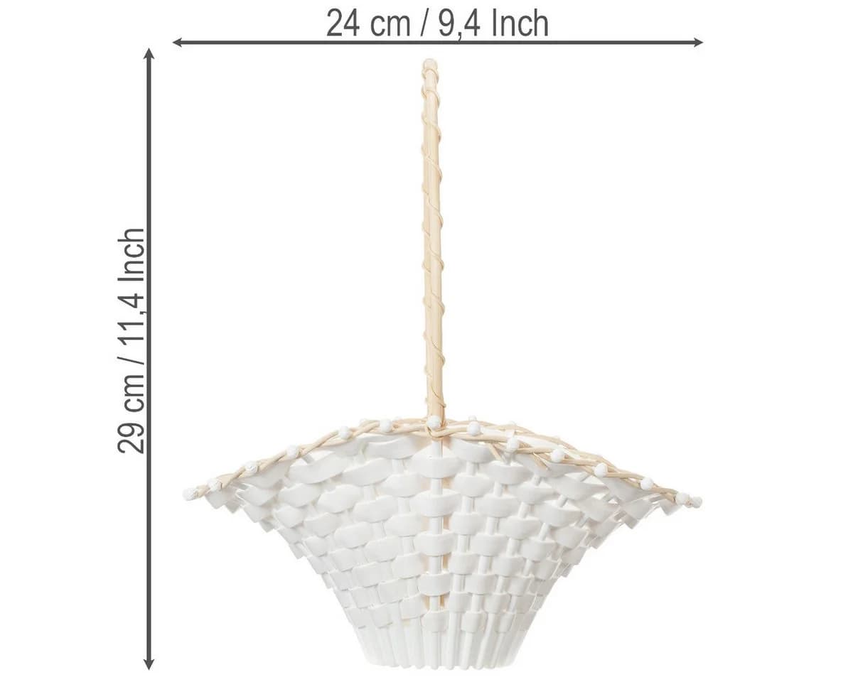 Florists Products Elegantes Streukörbchen Hochzeit Weiß Creme Rattanoptik - Bild 4