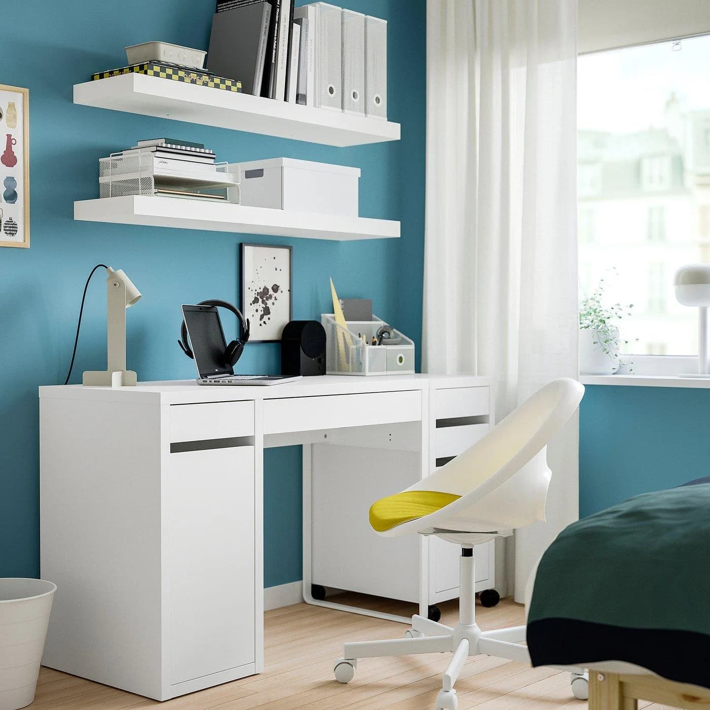 IKEA MICKE Schreibtisch Weiß Modernes Kabelmanagement