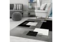 Vimoda Teppich Designer Teppich Wohnzimmer Kurzflor Kariert Grau Bild 3