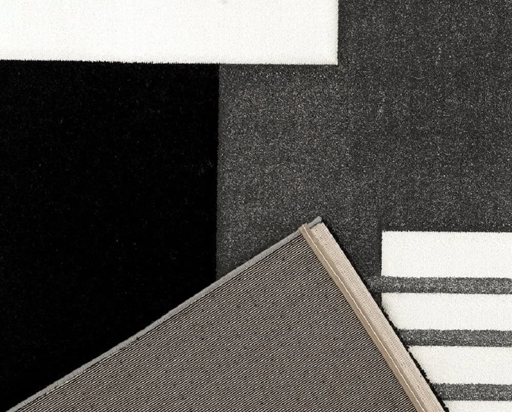 Vimoda Teppich Designer Teppich Wohnzimmer Kurzflor Kariert Grau - Bild 5
