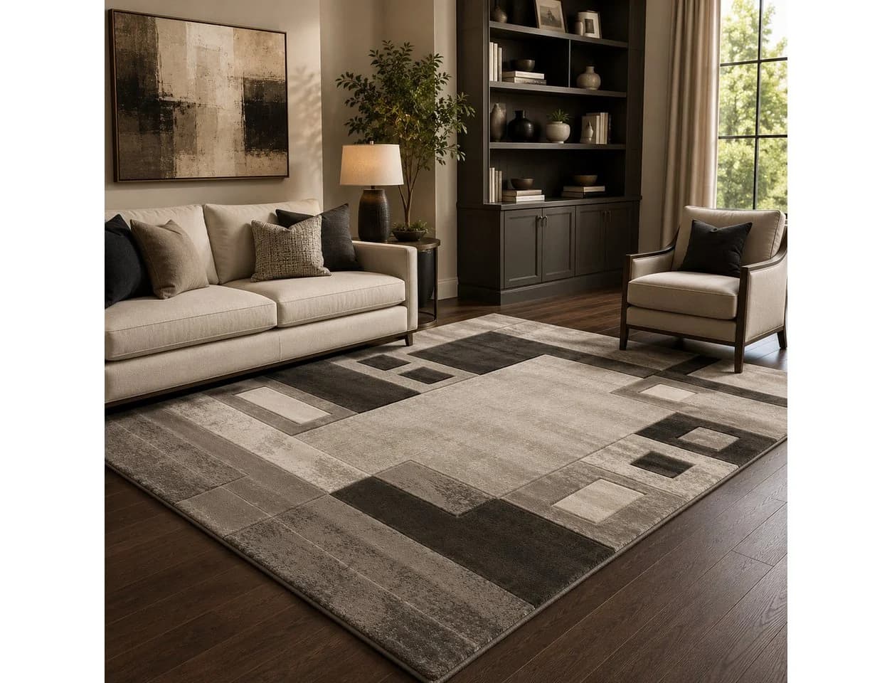 Vimoda Designteppich Braun Kariert Modern Klassisch - Bild 3