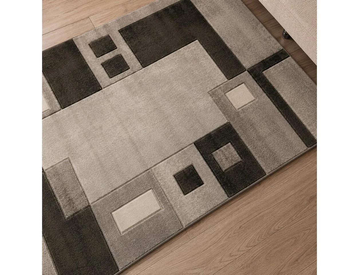 Vimoda Designteppich Braun Kariert Modern Klassisch - Bild 4