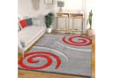 Vimoda Frisé-Teppich Konturenschnitt aus Hand, Rechteckig, Höhe: 13 mm, Spiralzeichnung, Dicht, Dick, Wohnzimmer Teppich, Kurzflor, Rot Bild 1