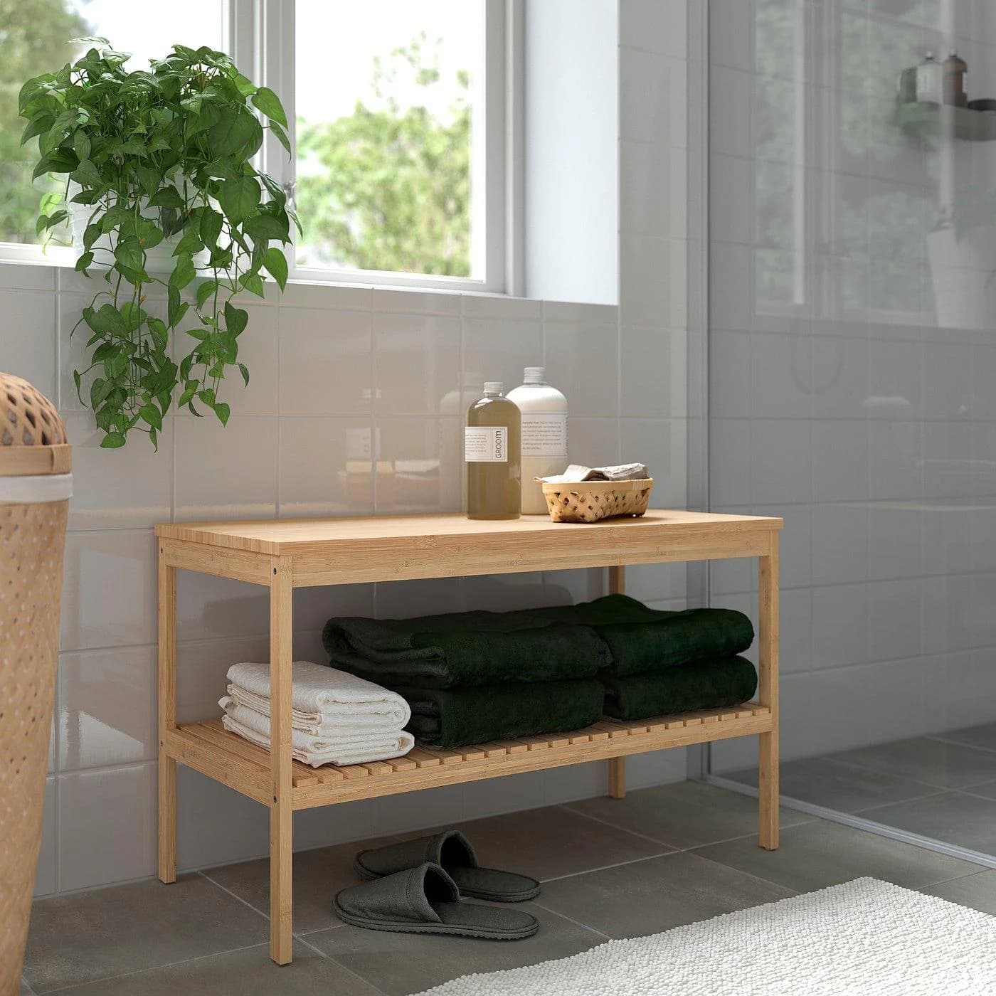 IKEA RÅGRUND Bank Bambus Bad