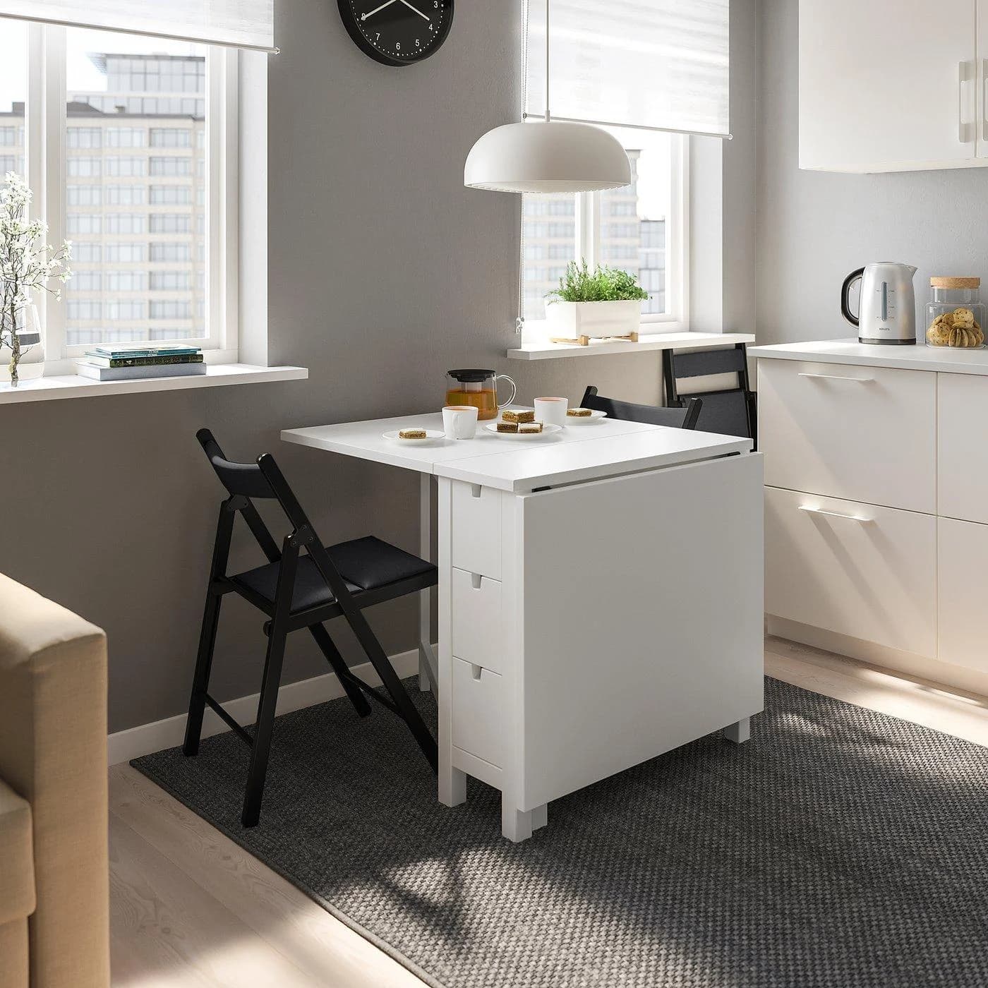 IKEA FRÖSVI Klappstuhl Schwarz Dunkelgrau Gepolstert