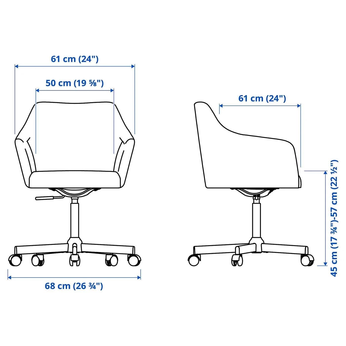 IKEA TOSSBERG / MALSKÄR Drehstuhl Dunkelgrau/Schwarz