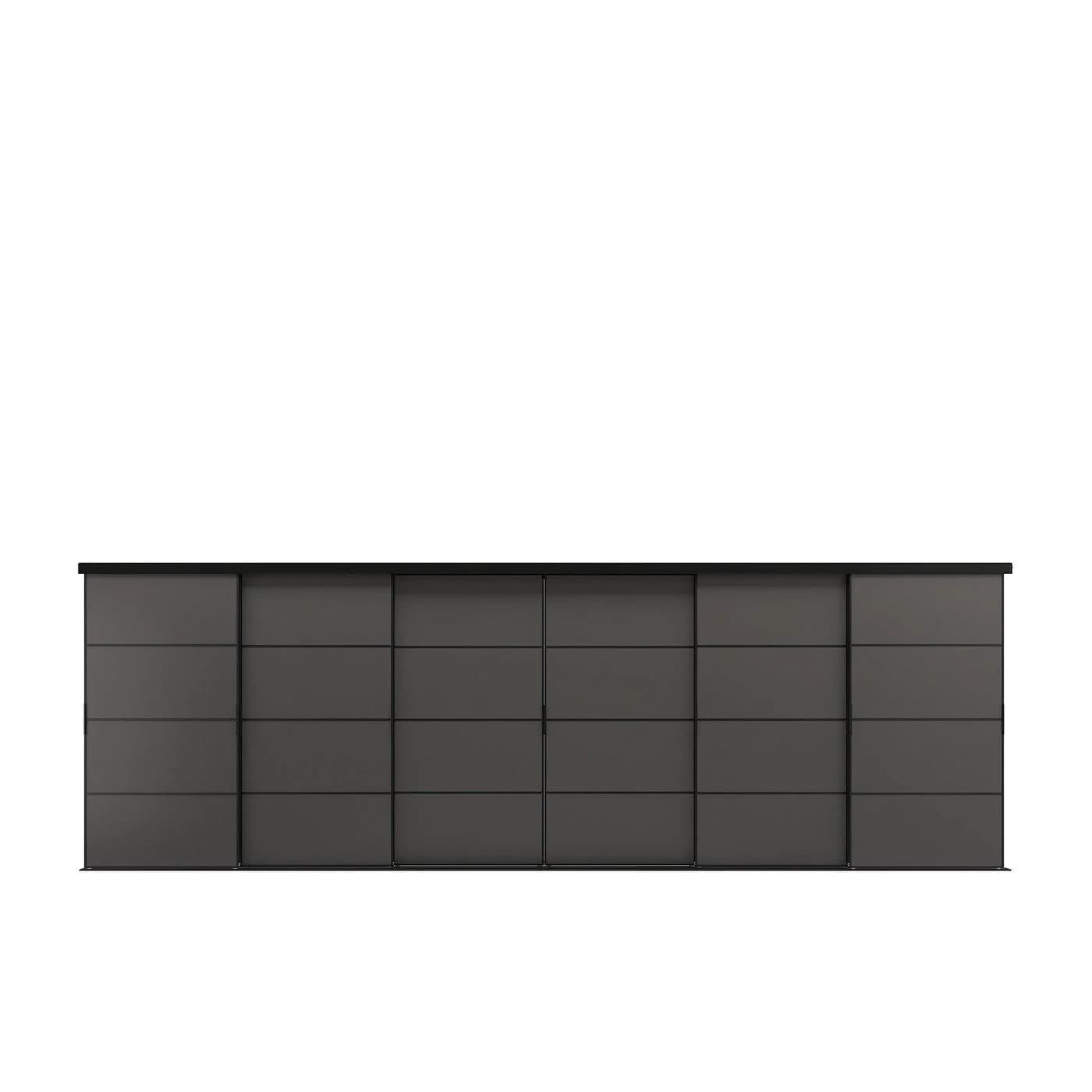 IKEA SKYTTA / MEHAMN Schiebetür-Kombination Schwarz/Dunkelgrau