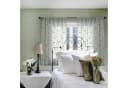 BYSURE Voile Gardine Grün Besticktes Blattmuster 2er Set Bild 1
