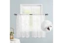 BYSURE Gardine Voile Weiß Besticktes Blattmuster 2er Set Bild 2