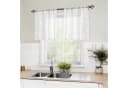 BYSURE Gardine Voile Weiß Besticktes Blattmuster 2er Set Bild 3