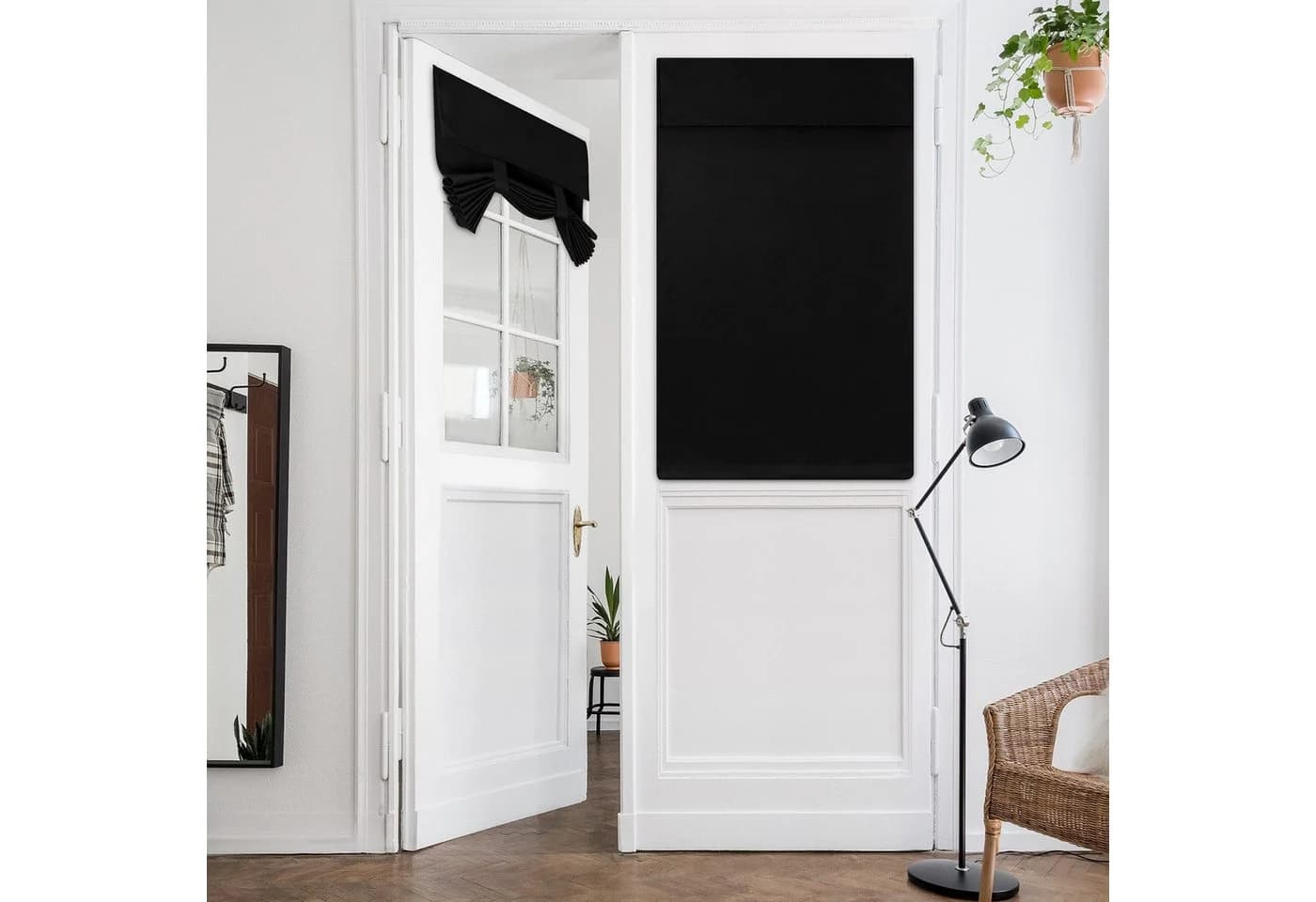 BYSURE Türvorhang Französische Türvorhänge, Sichtschutz, Verdunkelung für Glastüren (1 St), Klettband, blickdicht, Türgardine Einfache Montage für Küche Wohnzimmer Bad - Bild 2