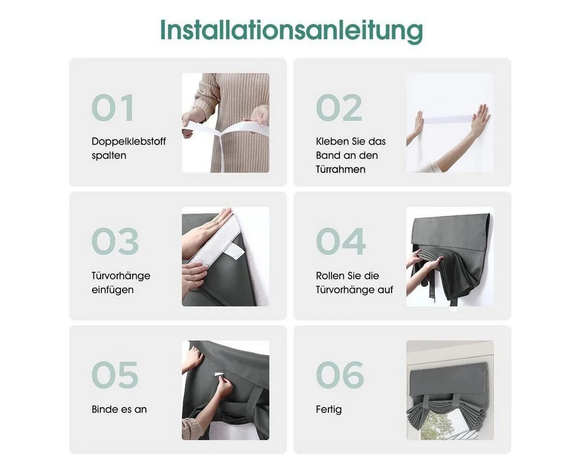 BYSURE Türvorhang Französische Türvorhänge Sichtschutz Verdunkelung Glastüren - Bild 3