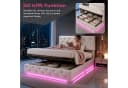 Simurq Polsterbett Beige mit hydraulischem Stauraum und RGB-LED Bild 4