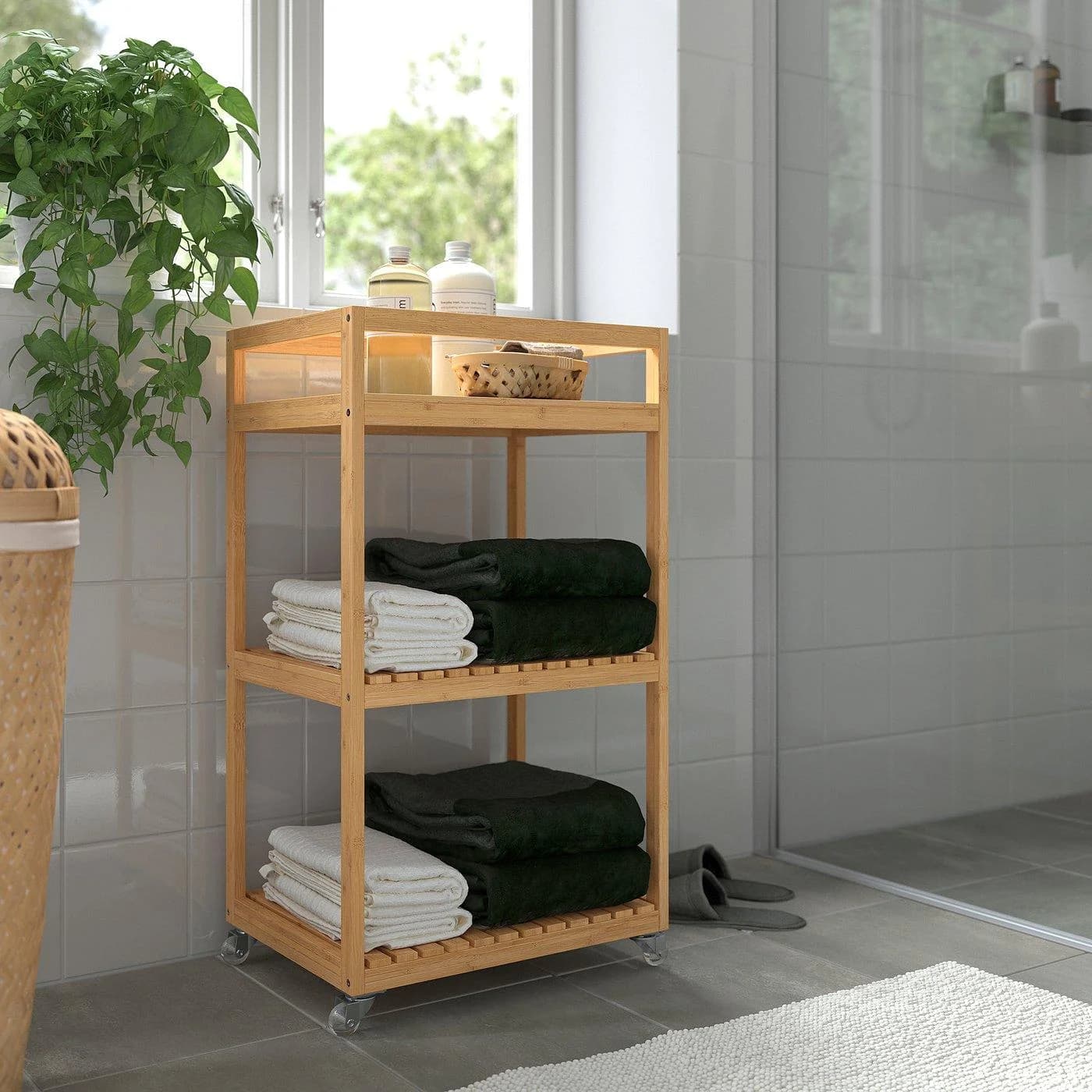 IKEA RÅGRUND Rollwagen Bambus Badorganizer