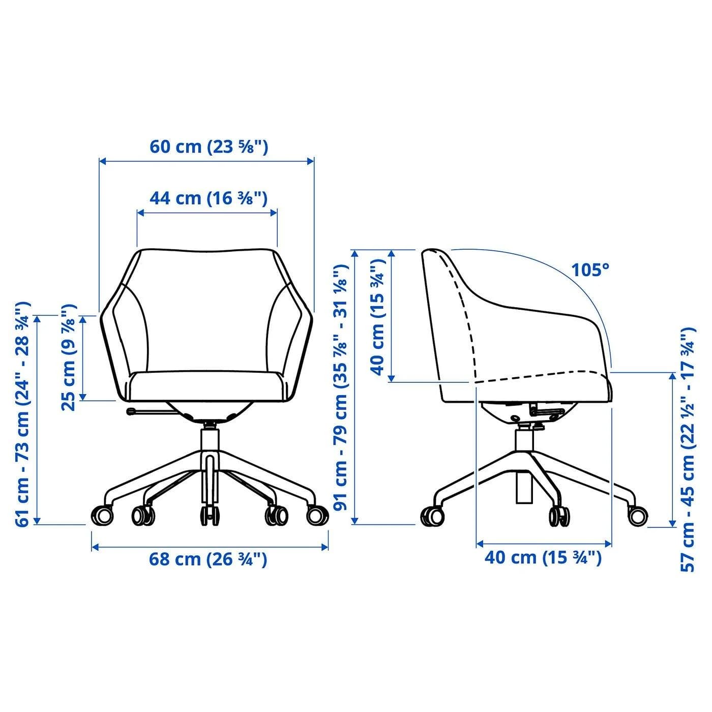 IKEA TOSSBERG / LÅNGFJÄLL Konferenzstuhl Beige/Weiß Drehstuhl mit Rollen