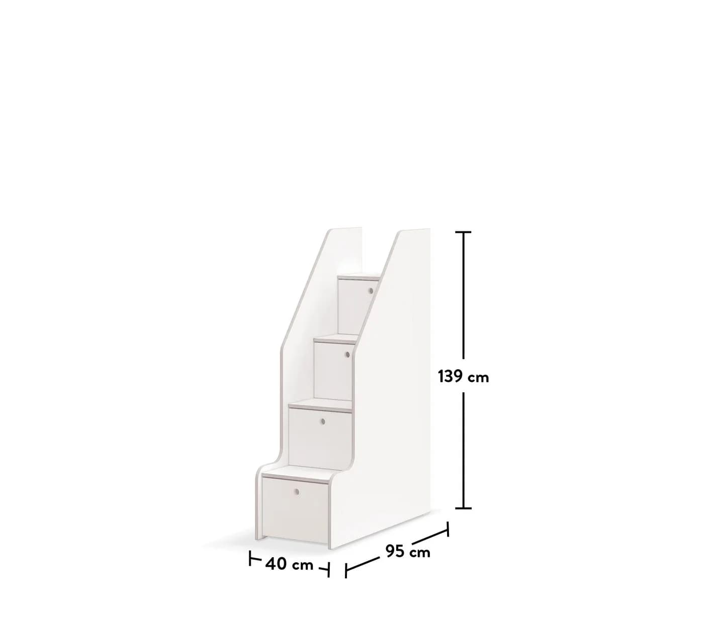 Möbel-Zeit Betttreppe STUDIO mit Stauraum weiß