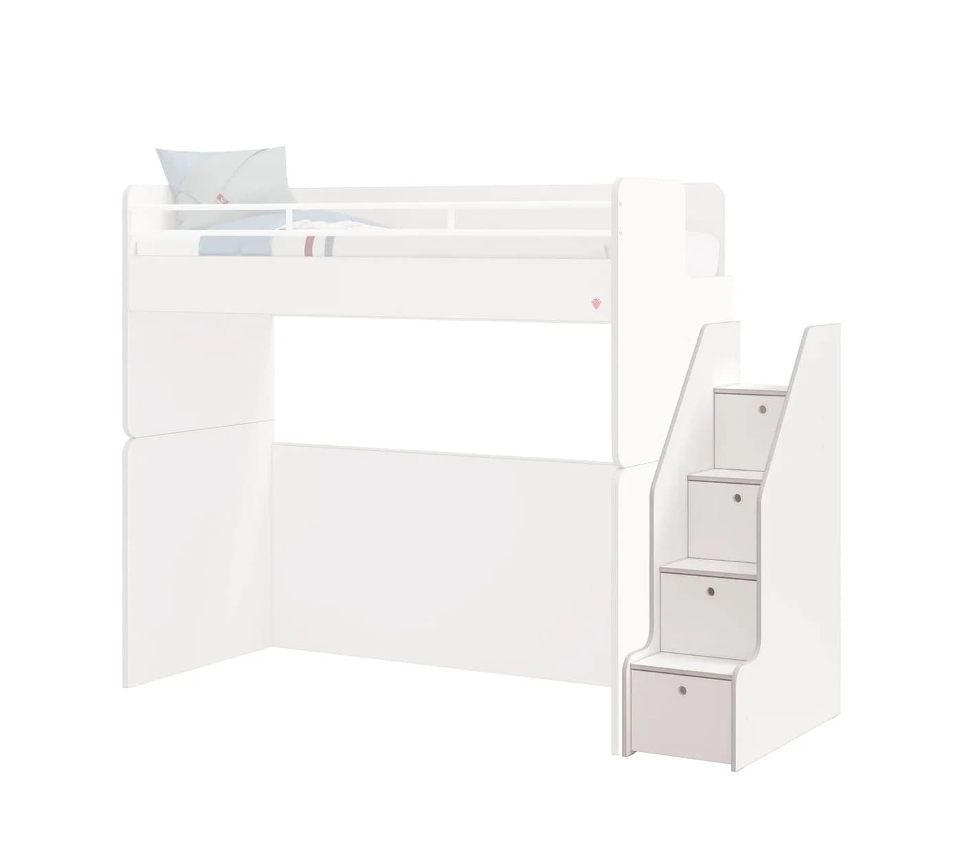 Möbel-Zeit Betttreppe STUDIO mit Stauraum weiß - Bild 3