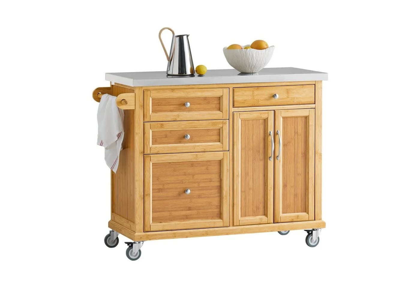 SoBuy Küchenwagen FKW69/FKW70 Natur Bambus Edelstahl - Bild 2