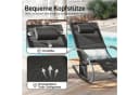 SoBuy Gartenliege OGS28 Schwarz Metall Kunstfaser mit Kopfkissen Bild 4