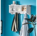 SoBuy Wandgarderobe FRG48 Weiß mit Ablage und 4/5 Haken Bild 3