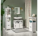 SoBuy Spiegel FRG129 Hängeschrank Weiß/Grau mit Ablage Bild 4