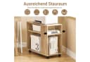 SoBuy Beistellwagen FBT34 Weiß/Natur mit Rollen Bild 1