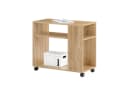 SoBuy Beistellwagen FBT34 Weiß/Natur mit Rollen Bild 2