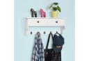 SoBuy Wandgarderobe FRG178 Weiß/Schwarz mit 2 Schubladen und 5 Haken Bild 1