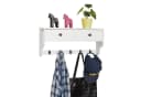 SoBuy Wandgarderobe FRG178 Weiß/Schwarz mit 2 Schubladen und 5 Haken Bild 2