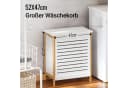 SoBuy Wäschetruhe FSS66 Weiß-Natur mit Deckel Bild 4
