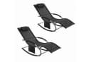 SoBuy Gartenliege OGS28x2 2-tlg. Schwarz Metall Kunstfaser Bild 2