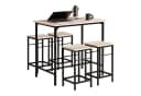 SoBuy Bartisch OGT11 5-teiliges Set mit 4 Stühlen Grau/Weiß Bild 2