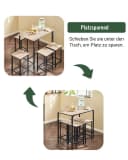 SoBuy Bartisch OGT11 5-teiliges Set mit 4 Stühlen Grau/Weiß Bild 3