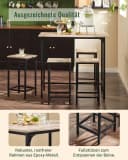 SoBuy Bartisch OGT11 5-teiliges Set mit 4 Stühlen Grau/Weiß Bild 4