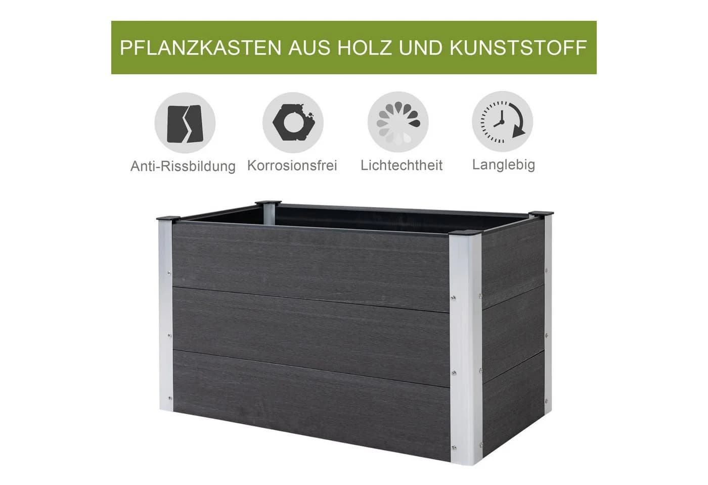 MC Star Hochbeet WPC Aluminium Grau - Bild 4