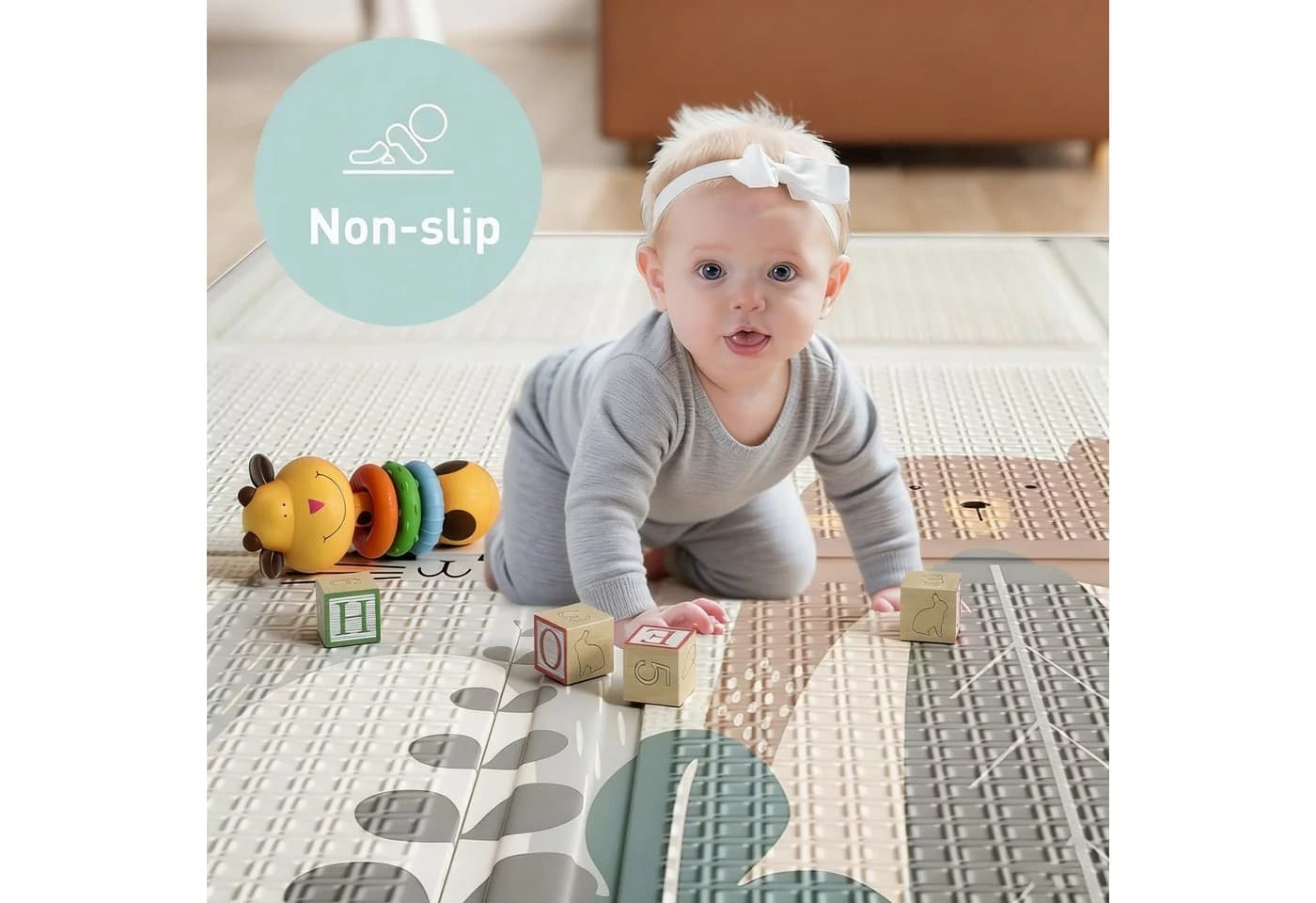 MC Star Spielmatte 200x130 cm - Wasserdichte Baby-Krabbelmatte mit Tragetasche - Bild 5