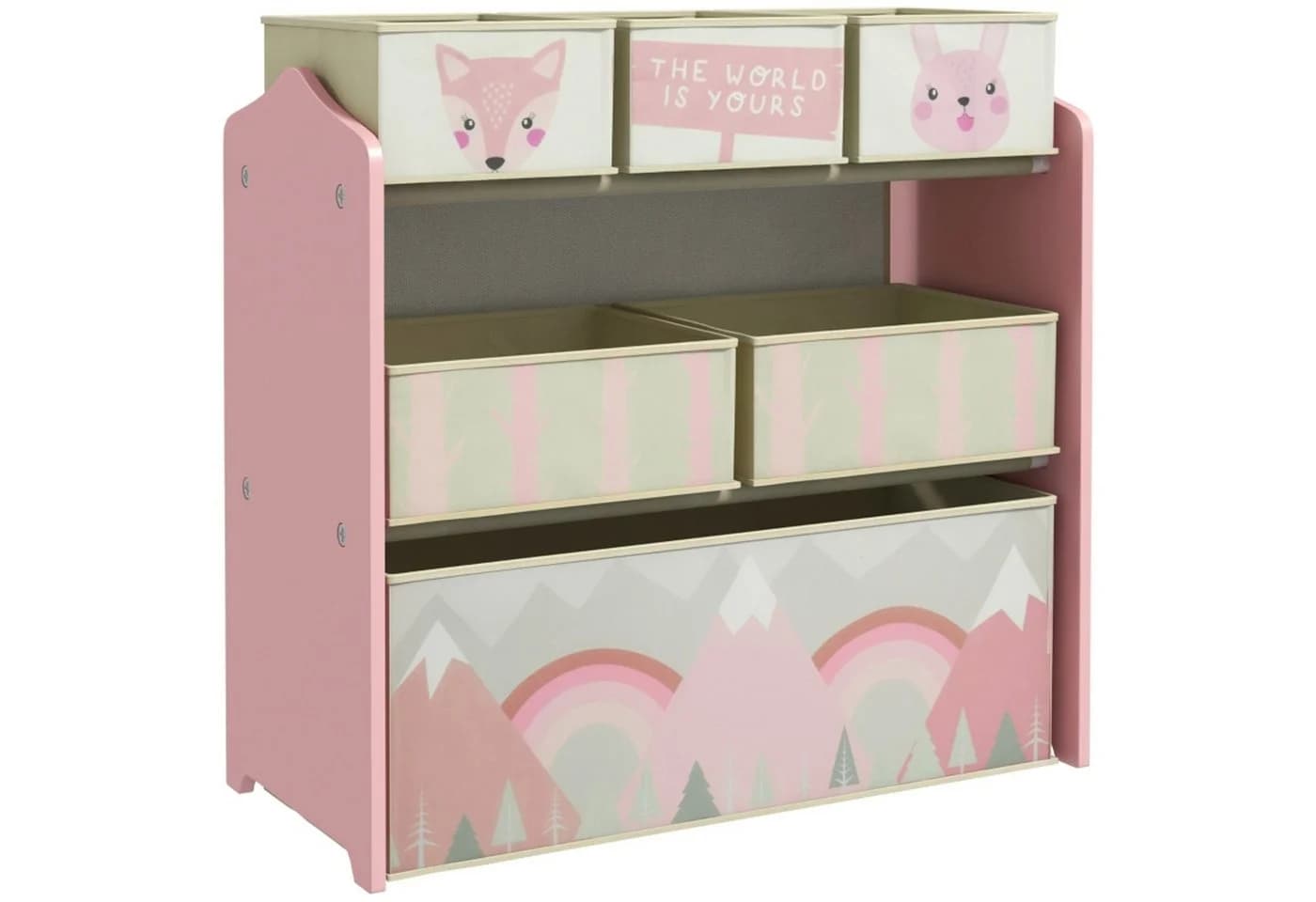 MC Star Kinderkleiderschrank mit 6 Stoffboxen Rosa - Bild 2