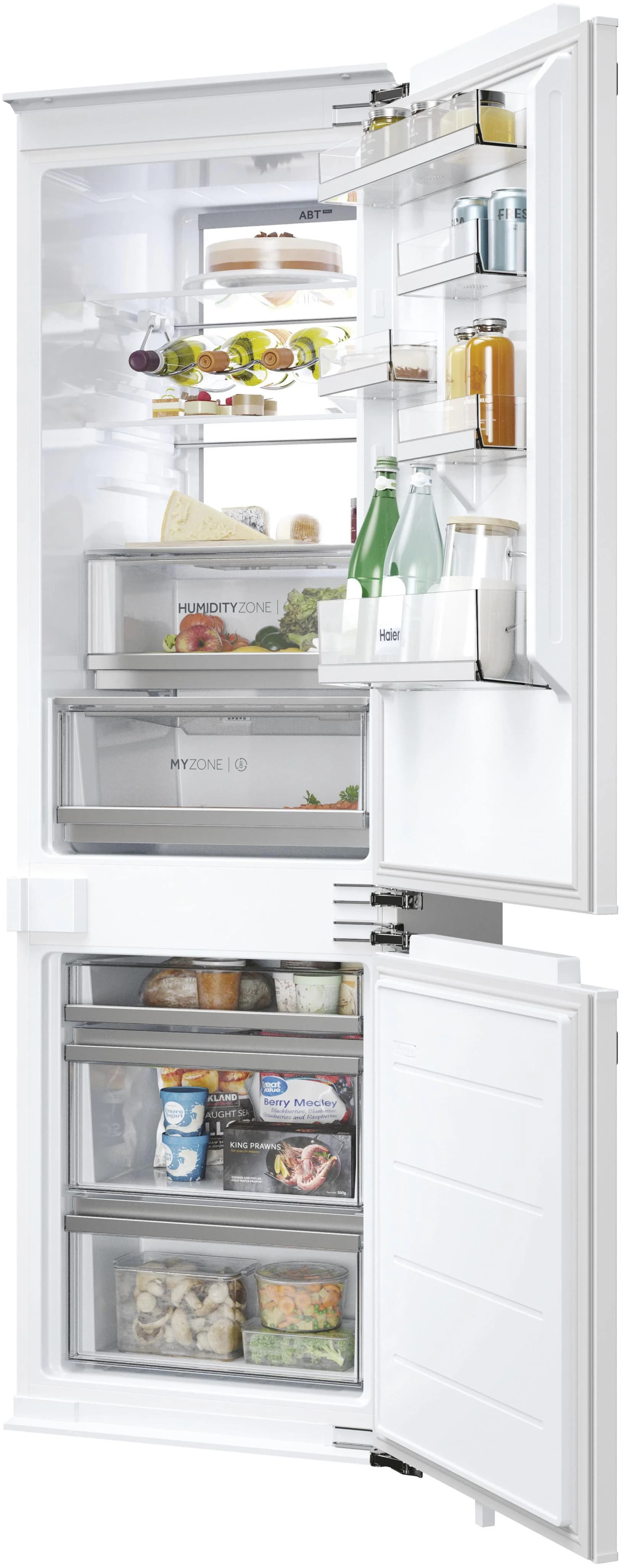 HAIER Einbaukühlgefrierkombination HBW7518BT Silber Daylight-System