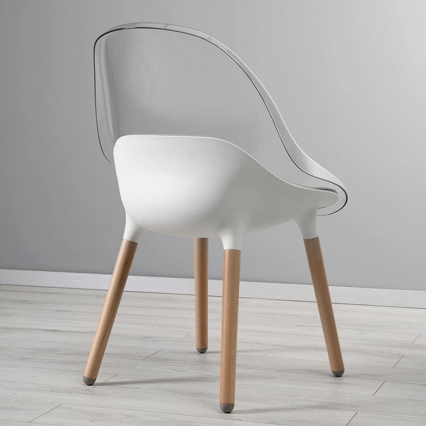 IKEA BALTSAR Stuhl Weiß Transparent Massivholz