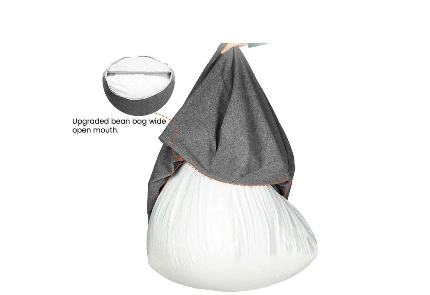 Bundviel Sofabezug Sitzsack Comfort Line Weiß Birnenförmig - Bild 4