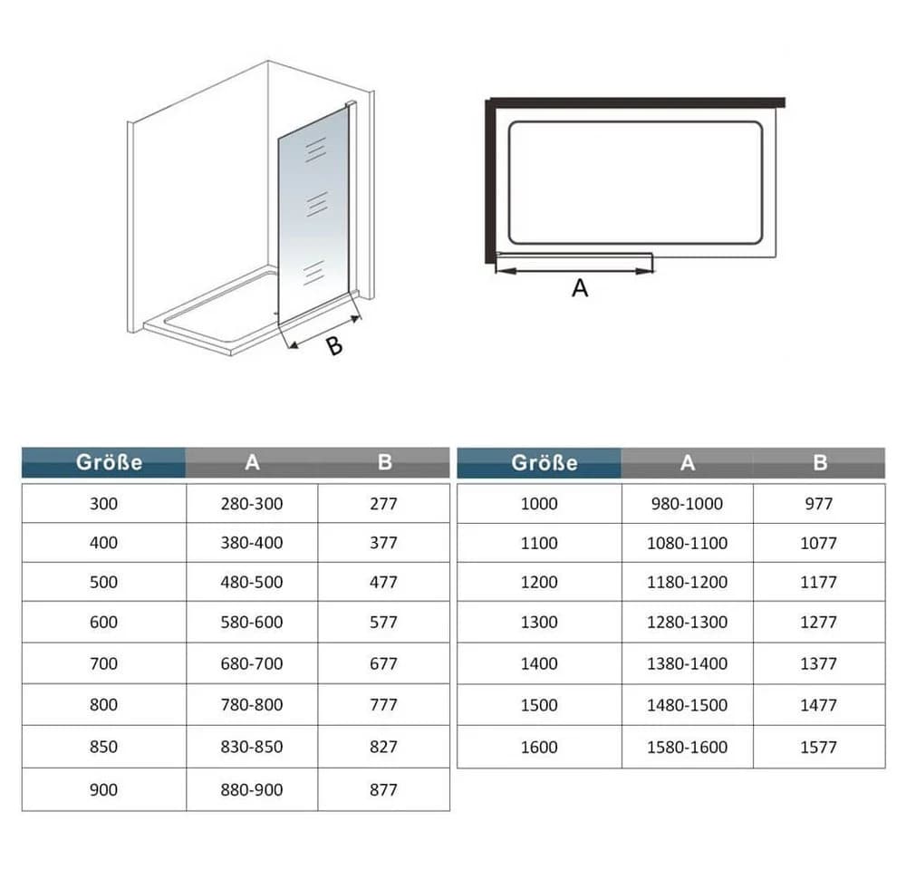 duschspa Duschwand Glaswand Duschtrennwand Walk in Dusche 200cm 8mm Nano Glas - Bild 5