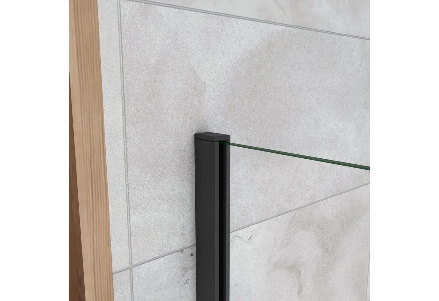duschspa Duschwand 8mm Nano Glas Schwarz Aluminium Rahmen - Bild 4